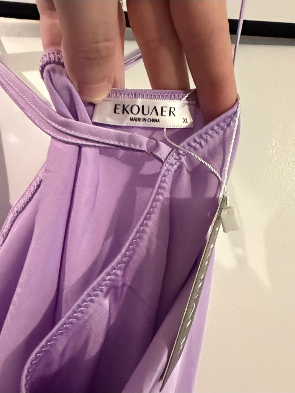 Lilac Satin Cowl Neck Slip Top - Picture 3 of 6